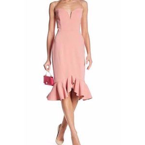 Issue Ruffle Hem Sleeveless Midi Dress Blush Pink Size Medium NWT